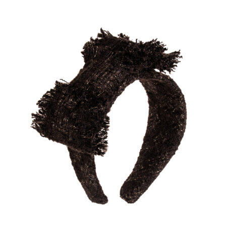 Kim - Brown Fine Tweed Bow Headband