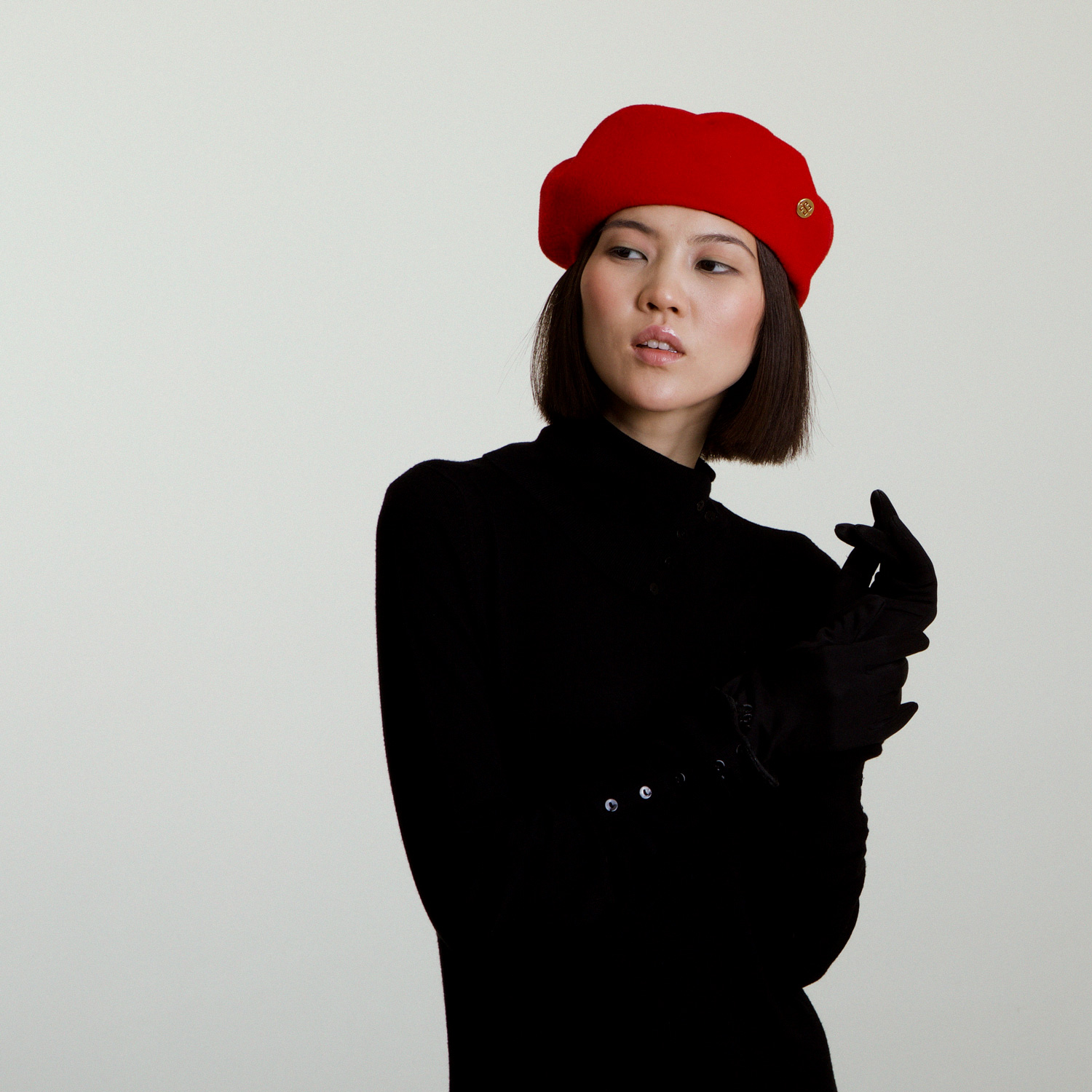 CHANTEL - Red Cashmere Beret Hat
