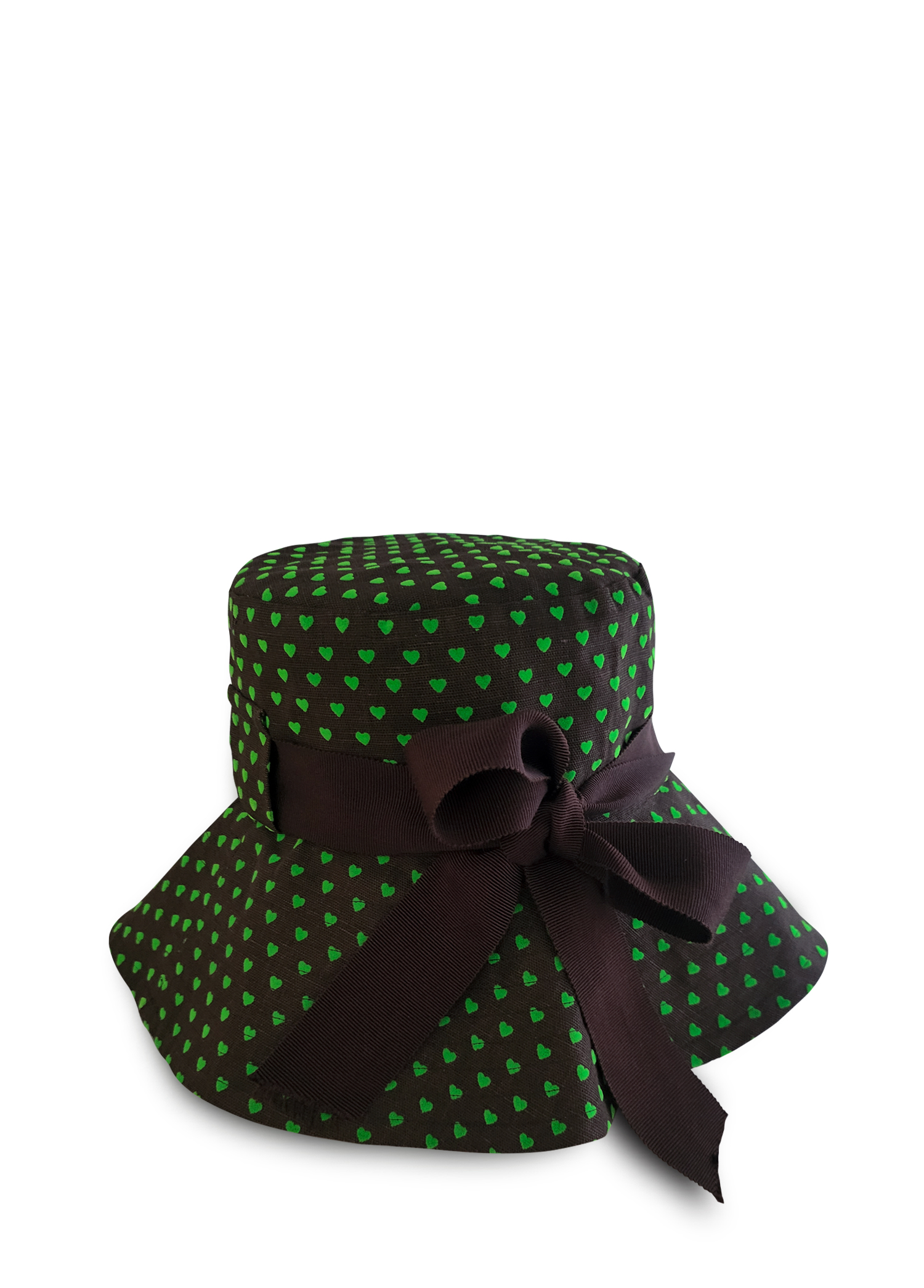 FLIRTING BROWNIE - Linen Hat With Hearts - Görsel 3