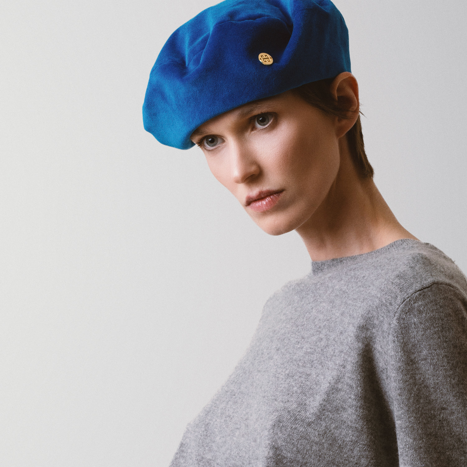 AUDREY - Blue Velvet French Beret Hat