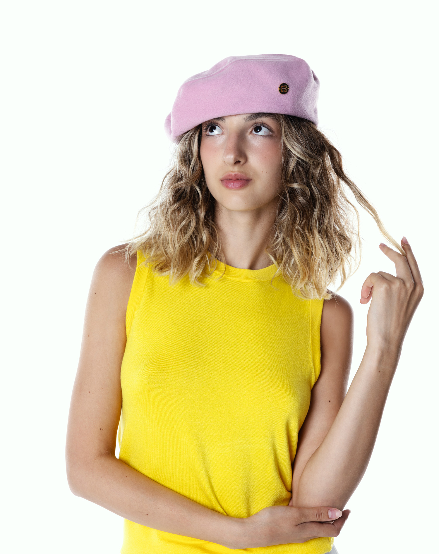 Alternative view of CHANTEL - Light Pink Cashmere Beret Hat