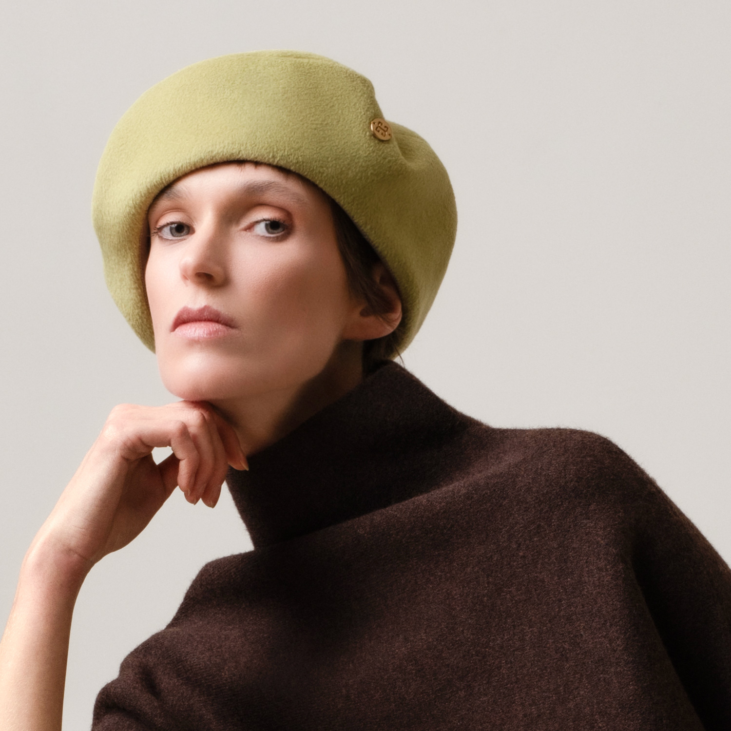 CHANTEL - Golden Chartreuse Cashmere Beret