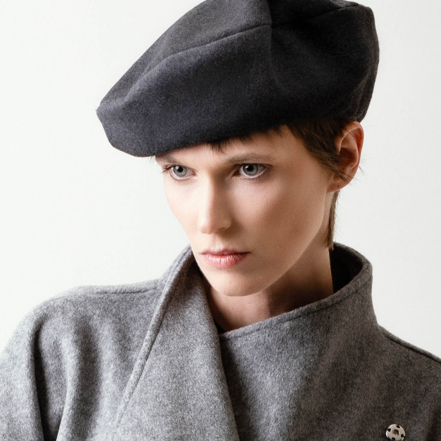 CHANTEL - Grey Cashmere French Beret