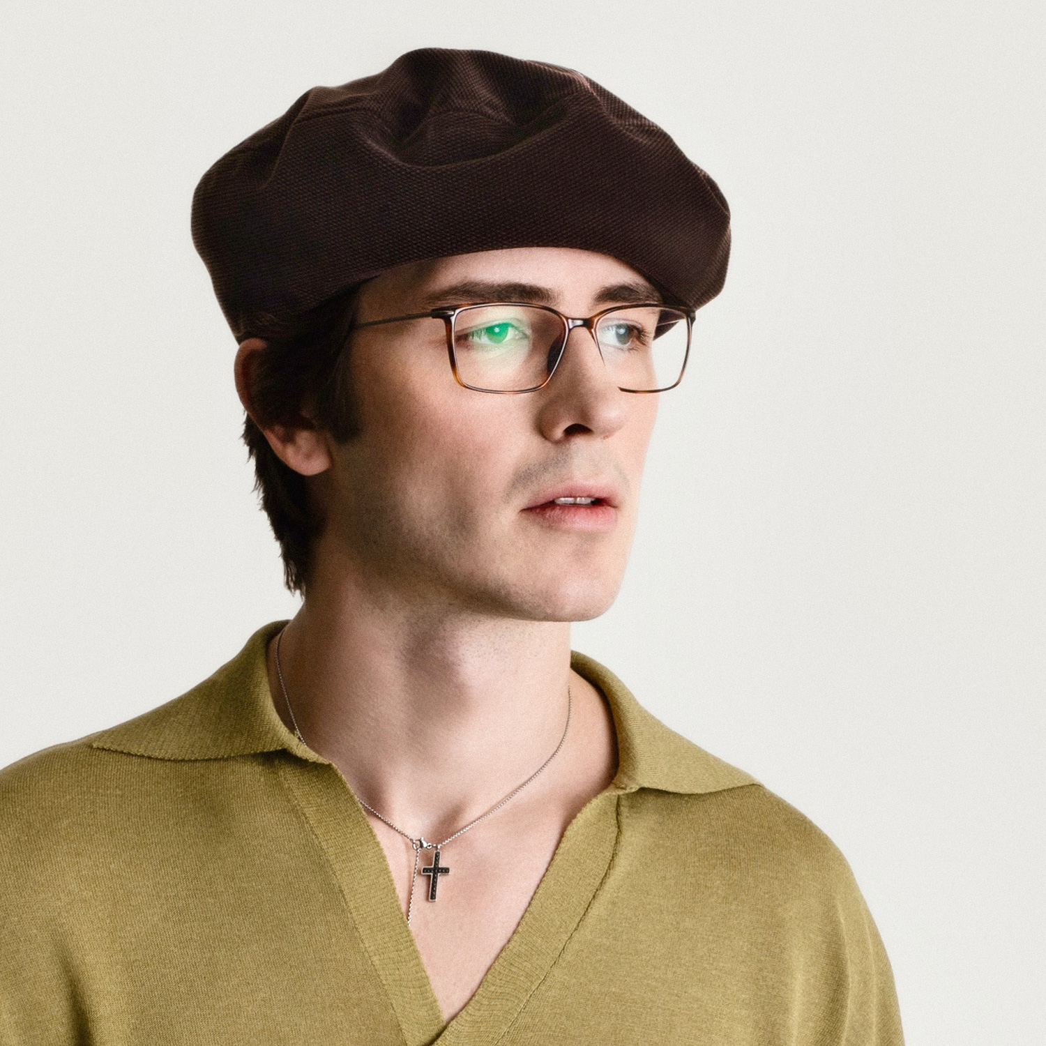LUCAS - Brown Velvet French Beret