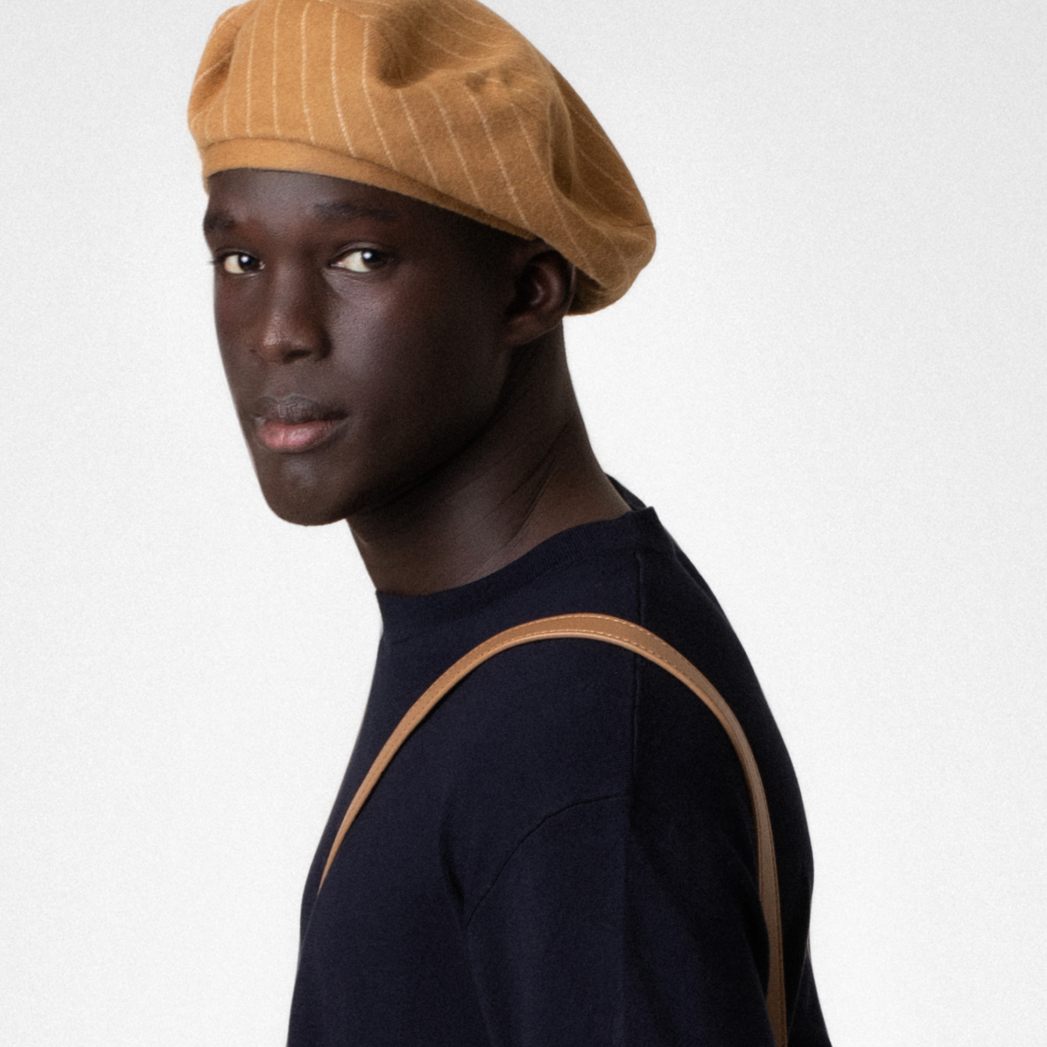 PERRY - Camel Pinstripe Wool Hat'nin alternatif görünümü