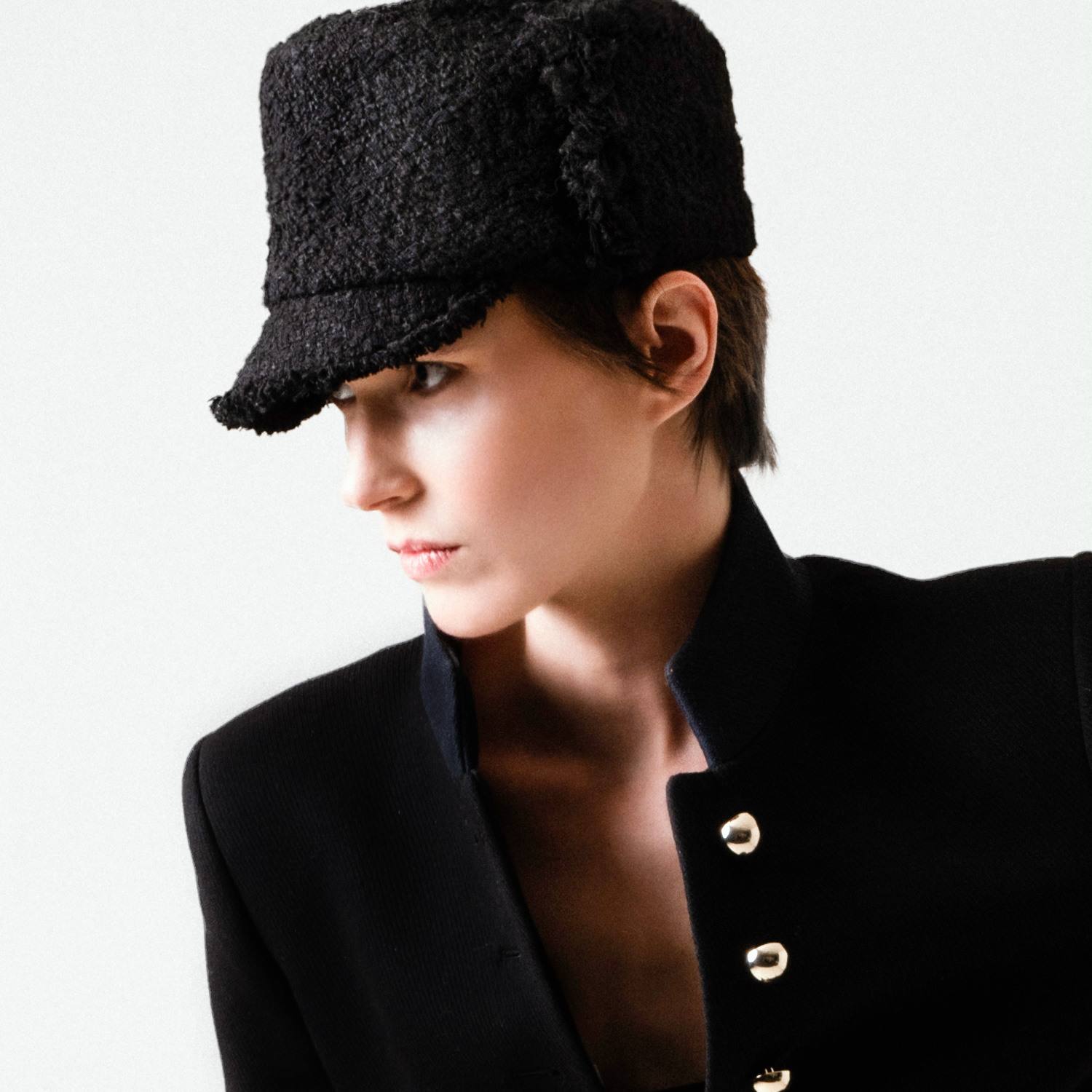 SASHA - Black Tweed Nutcracker Hat